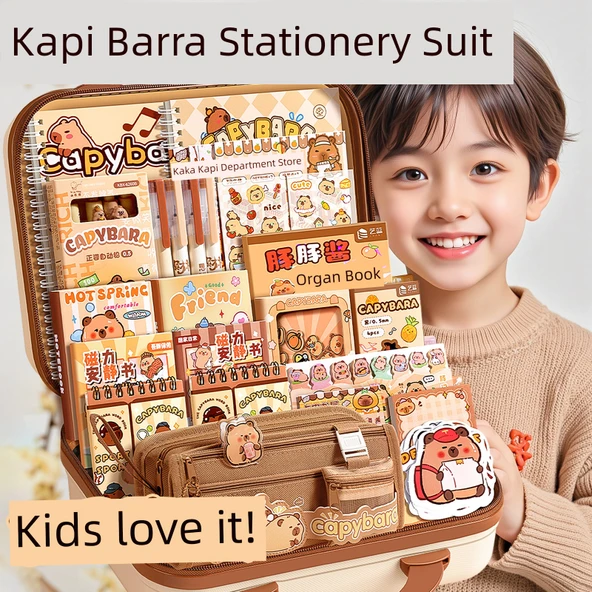 Kapi Barra Peluş Bebek Kırtasiye Hediye Seti - Gelişmiş Kırtasiye Takımı + Hediye Çantası (Kappi Bala Kalem Çantası + Kappi Bala Bebek) - 7