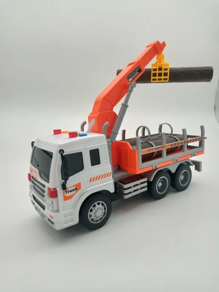 Ceren Ctoys Sesli Işıklı Kütük Taşıyıcı Vinç Kamyon  WY300F - 4