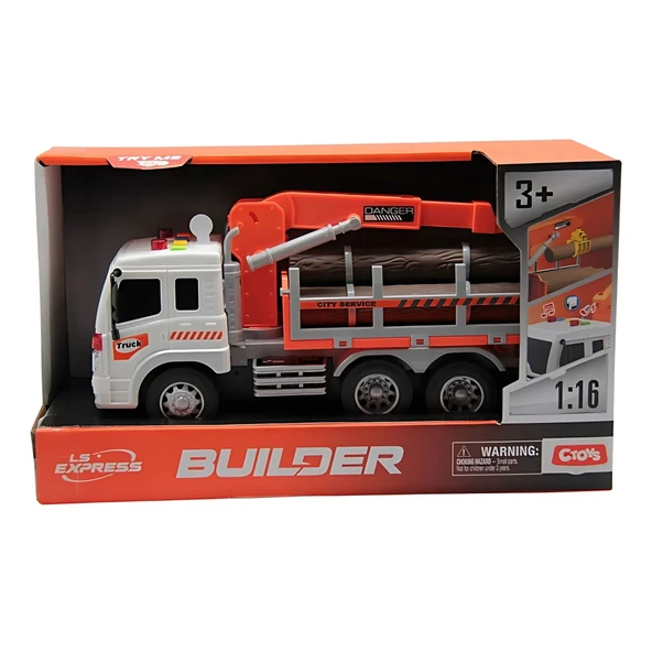 Ceren Ctoys Sesli Işıklı Kütük Taşıyıcı Vinç Kamyon  WY300F