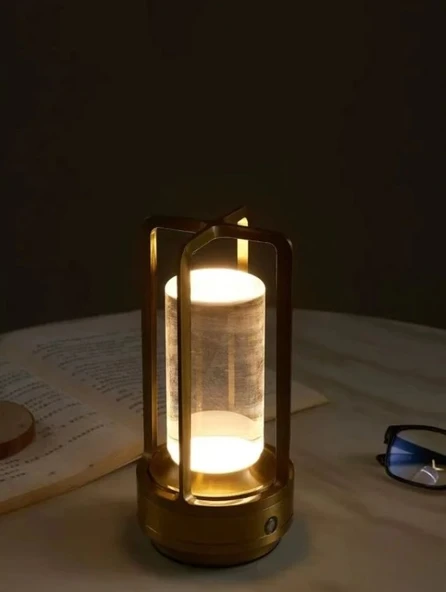 NOAS YL86 1245 Halki Şarjlı Masa Lambası 3 Renk Gold - 5