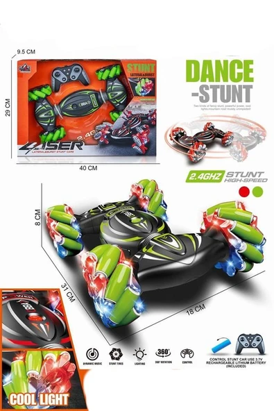 Ceren Ctoys Stunt Lateral & Burs 360 Deerece dönen Uzaktan Kumandalı 2.4 Hz Araba RQ3034