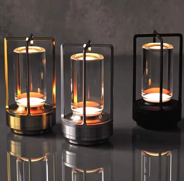 NOAS YL86 1245 Halki Şarjlı Masa Lambası 3 Renk Gold - 4