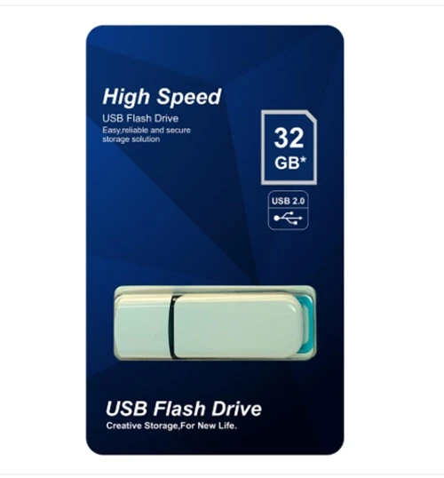 High Speed 32GB Plastik Beyaz-Mavi 2.0 USB Flash Bellek