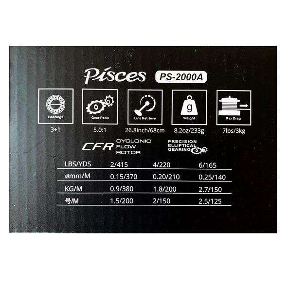 Okuma Pisces PS-2000A 3+1BB Light Spin Olta Makinesi - 2