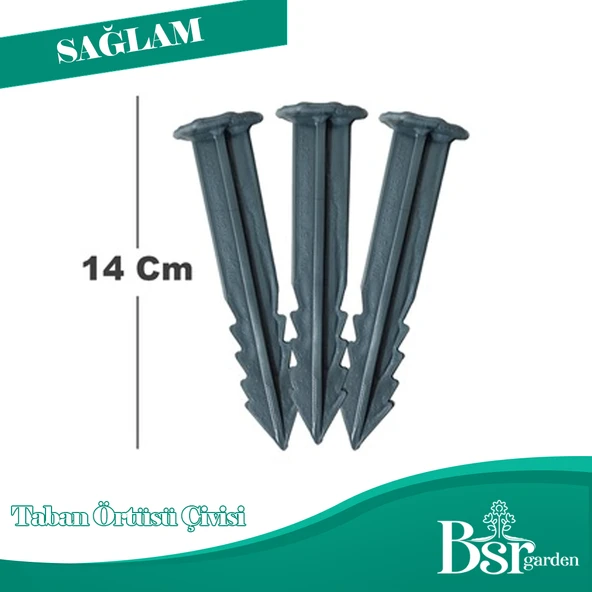 50 ADET TABAN ÖRTÜSÜ ÇİVİSİ 15 CM TIRNAKLI SERA TABAN ÖRTÜSÜ KAZIĞI SERT PLASTİK BSR GARDEN - 5