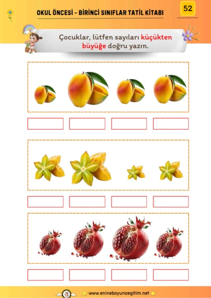 Okul Öncesi ve Birinci Sınıflar İçin YAZ Tatil Matematik Kitabı (132 Tam Sayfa Etkinlik) - 6