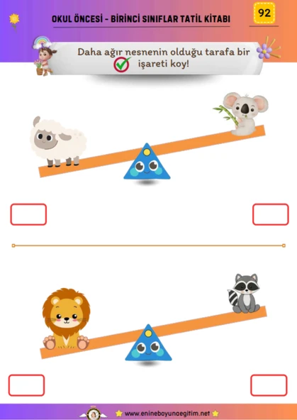 Okul Öncesi ve Birinci Sınıflar İçin YAZ Tatil Matematik Kitabı (132 Tam Sayfa Etkinlik) - 5