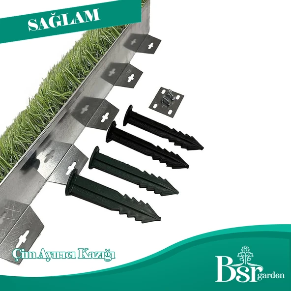 250 Adet Çim Ayırıcı Kazığı 15 cm Çim Sınırlayıcı Kazığı Plastik Jüt Çivisi Bsr Garden