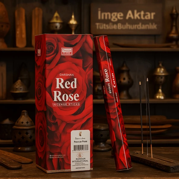 Darshan İncense Red Rose 20'li Çubuk Tütsü 