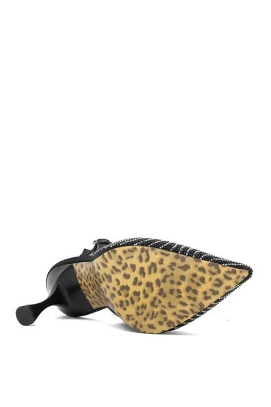 Pisagor Ps-32340 Cm Topuklu Kadın Taşlı Arkası Açık Stiletto Abiye Ayakkabı - 8