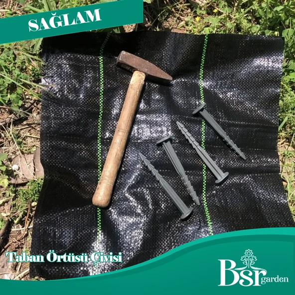 50 ADET TABAN ÖRTÜSÜ ÇİVİSİ 15 CM TIRNAKLI SERA TABAN ÖRTÜSÜ KAZIĞI SERT PLASTİK BSR GARDEN - 6
