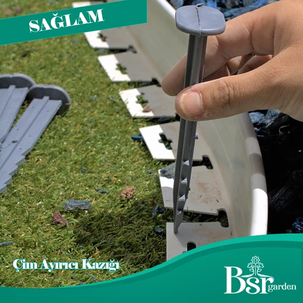 100 Adet Çim Ayırıcı Kazığı 15 cm Çim Sınırlayıcı Kazığı Plastik Jüt Çivisi Bsr Garden