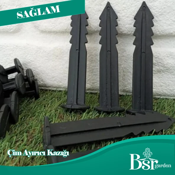 250 Adet Çim Ayırıcı Kazığı 15 cm Çim Sınırlayıcı Kazığı Plastik Jüt Çivisi Bsr Garden - 6