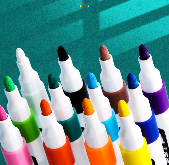 Akrilik Marker Kalem Seti - Su Bazlı - Açık Renk 12 - 12