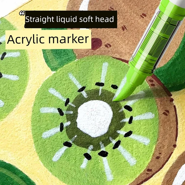Akrilik Marker Kalem Seti - Doğrudan Sıvı - 48 Renk Takımı - 53 Parça Set - 2