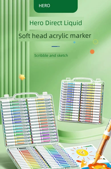 Akrilik Marker Kalem Seti - PANDA - 36 Renk - 66 Parça Set - 7