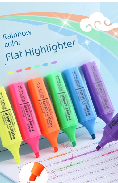 Fluoresan Kalem - Pembe - 6 Renk - 7