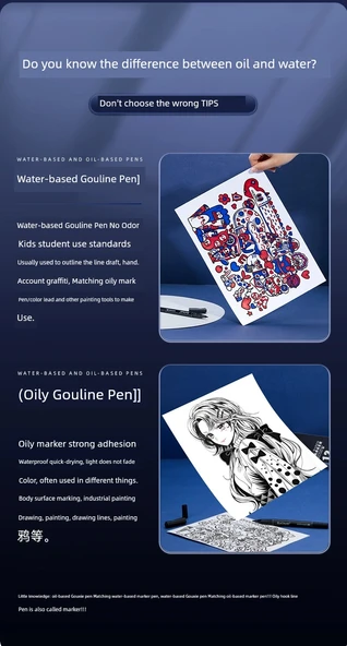 Çift Uçlu Sanat Marker Kalemi - Siyah 60 - Resim 9