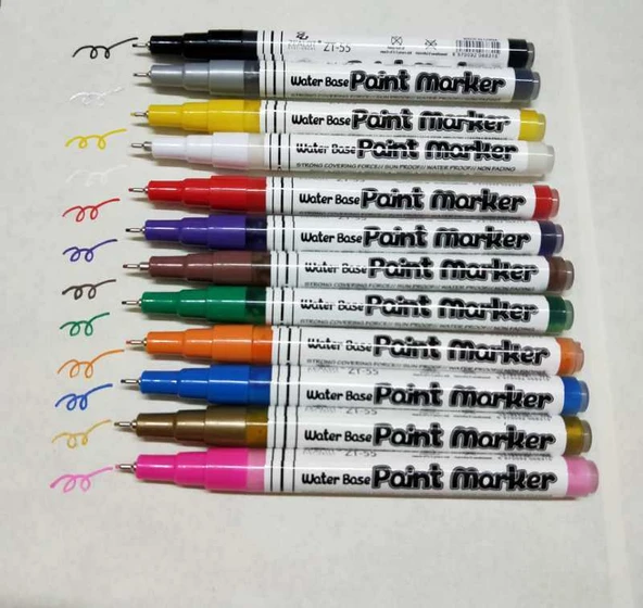 Su Geçirmez 0.5mm Akrilik Kalem - Altın 5'li Paket