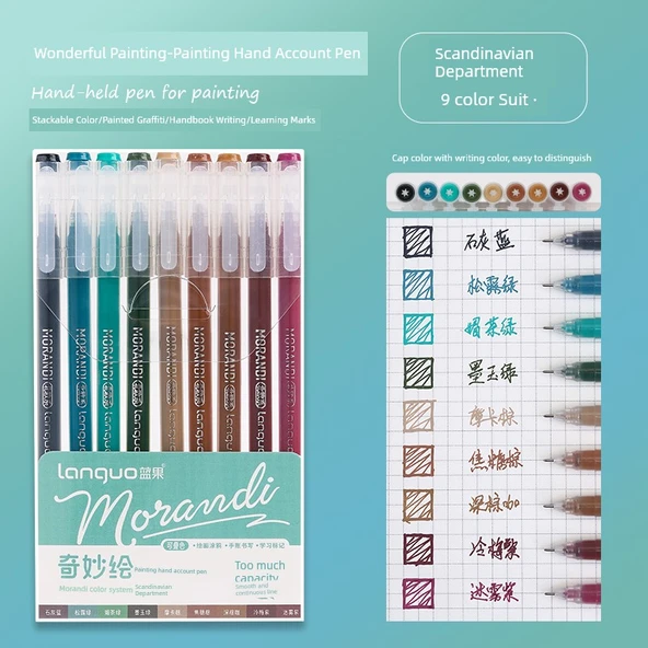 Mavi Meyve Günlük Kalem Seti - İskandinav Departmanı 9 Paket