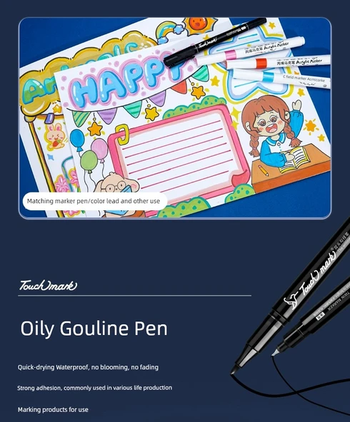 Çift Uçlu Sanat Marker Kalemi - Siyah 60 - Resim 12