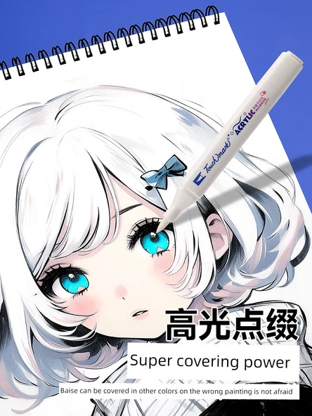 DIY Anime Polaroid Akrilik Marker Kalemi - 6 Paket Siyah 0.7mm - 3