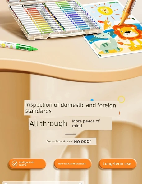 Akrilik Marker Kalem Seti - 36 Renkli Takım - Akıllı Mürekkep Kontrolü (53 parça set) - 8