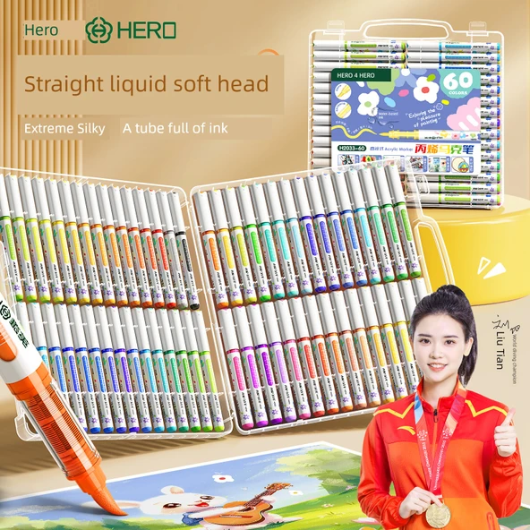 Akrilik Marker Kalem Seti - 36 Renkli Takım - Akıllı Mürekkep Kontrolü (53 parça set) - 2