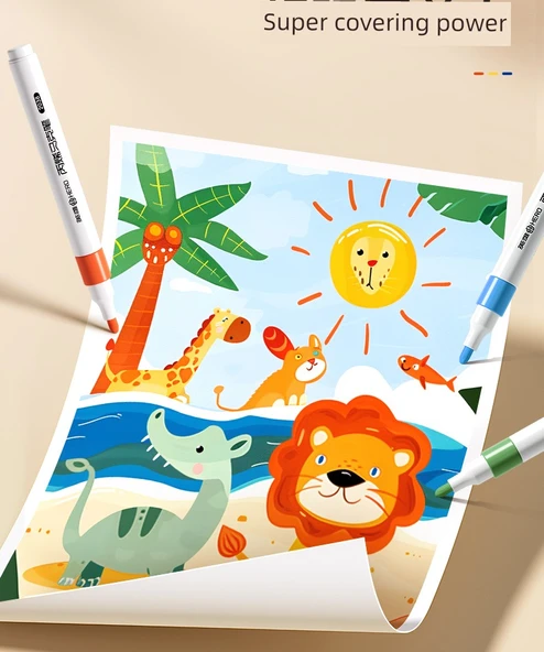 Akrilik Marker Kalemi - 24 Renk Doğrudan Sıvı Takım - Akıllı Mürekkep Kontrolü - 11