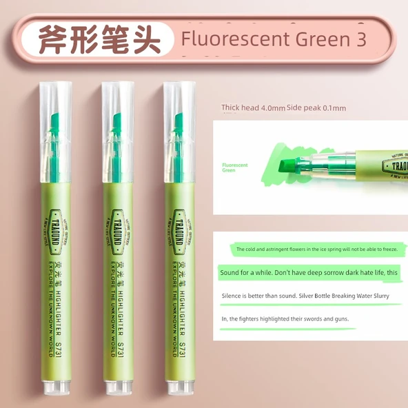 Fluoresan Vurgulayıcı - 3'lü Paket Yeşil