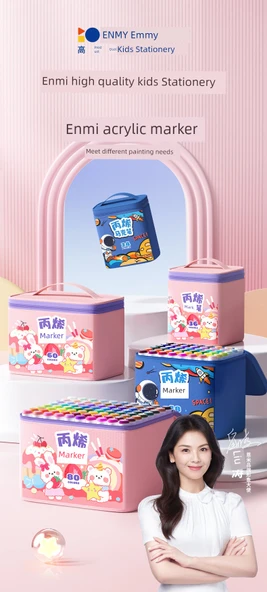 Akrilik Marker Kalem Seti - Kalın Çubuk 24 Renk Tavşan - 7