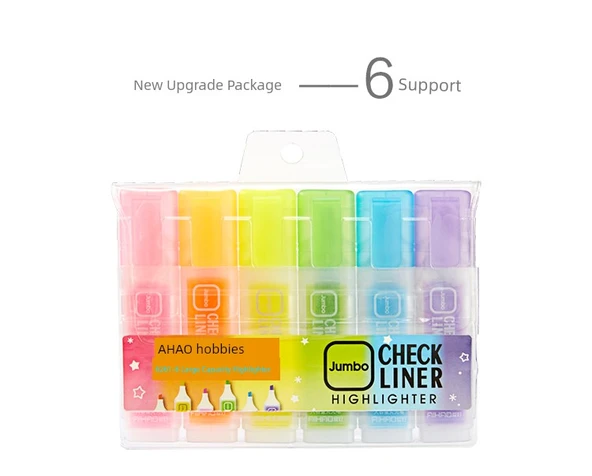 Şeker Renkli Obje Uçlu Vurgulayıcı Kalem Seti - Sarı + Yeşil + Mor + Turuncu 4'lü - 10