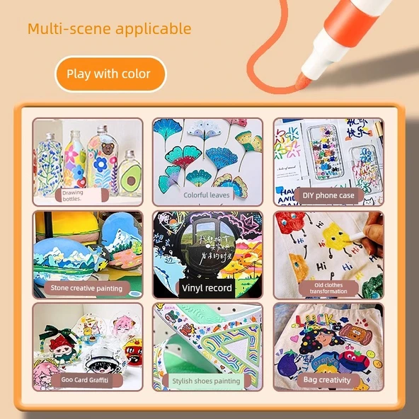 Akrilik Sanat Kalemi - 12 Renkli - Resim 4