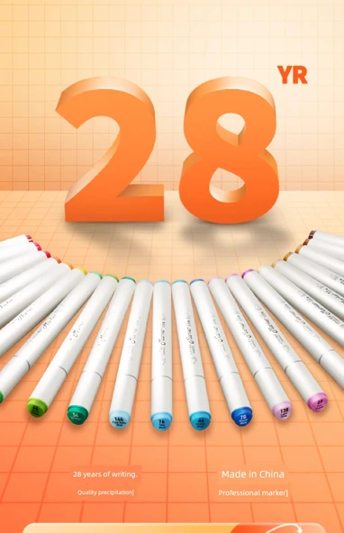 24 Renk Su Bazlı Kokusuz Sanat Marker Kalemi - Anaokulu Özel - 9