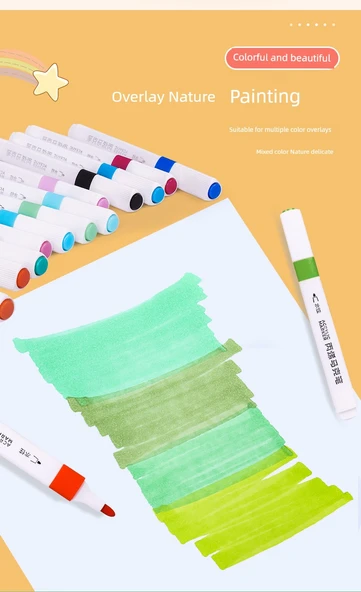 Akrilik Marker Kalem Seti - 36 Renk - Taşınabilir Kutu - 10