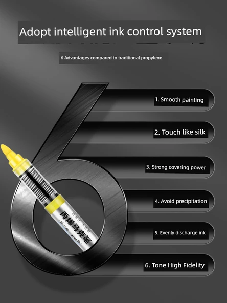 Akrilik Kalem Seti - 48 Renk Hediye Kutusu - Düz Sıvı Çam Fıstığı Ucu - 2