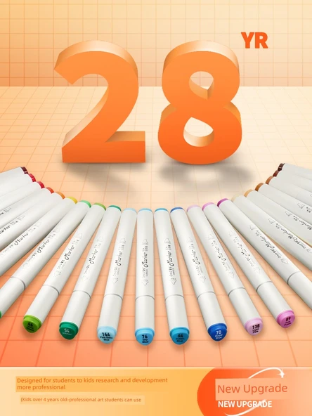 24 Renk Su Bazlı Kokusuz Sanat Marker Kalemi - Anaokulu Özel - 6