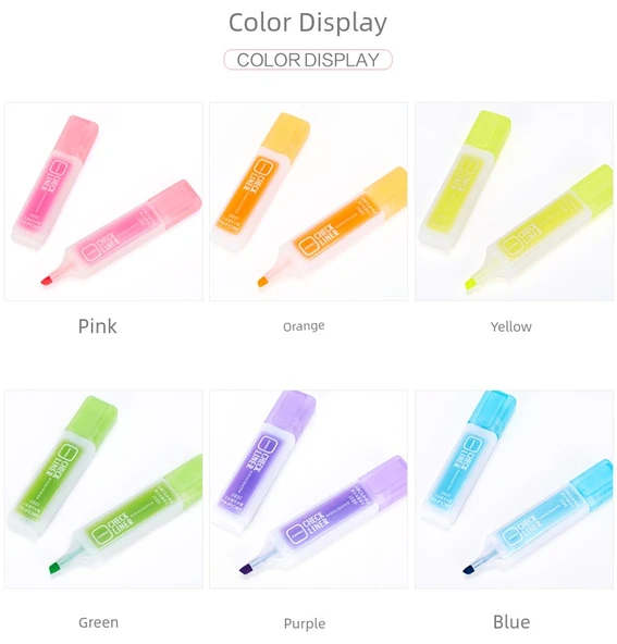 Şeker Renkli Obje Uçlu Vurgulayıcı Kalem Seti - Sarı 1'li - 9