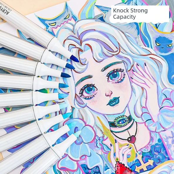 Akrilik Marker Kalemi - Başlangıç Seti 27 Renk + [Balık Bu] - 5