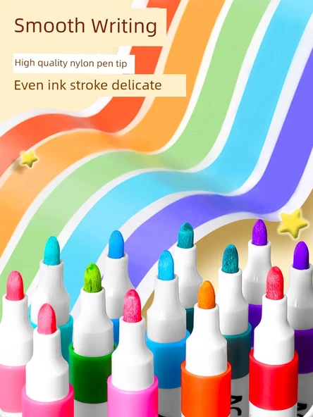 Çocuklar için Yıkanabilir Akrilik Marker Seti - 48 Renk Basma Gerektirmeyen Opak - 3