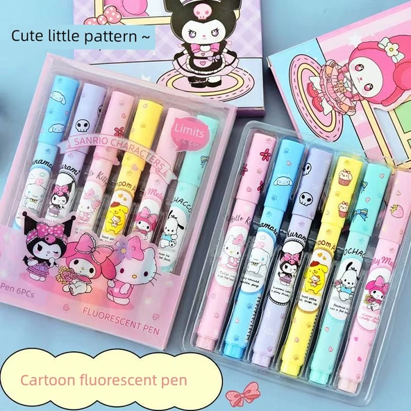 Sevimli Floresan Vurgulayıcı Kalem Seti - 2 Kutuda 12 Adet - 2