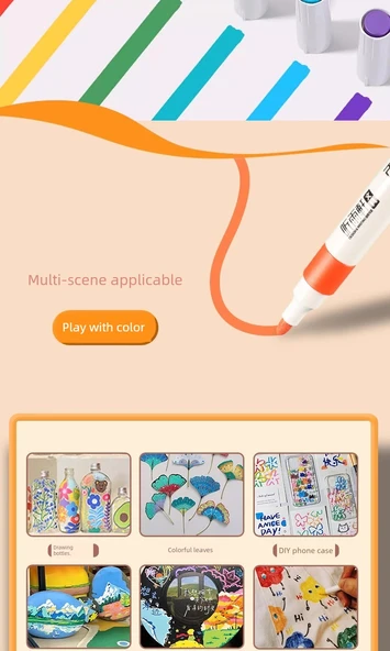 Akrilik Sanat Kalemi - 12 Renkli - Resim 12