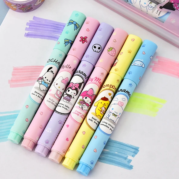 Sevimli Floresan Vurgulayıcı Kalem Seti - 2 Kutuda 12 Adet - 4