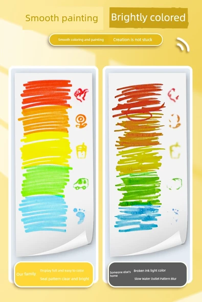 Taşınabilir ve Mürekkepli 12 Renkli Sulu Boya Kalemi Seti - Resim Kitabı ve Gouline Kalem ile - Resim 10