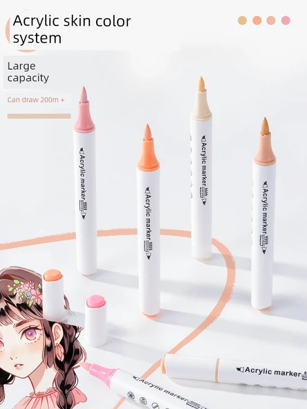 Akrilik Cilt Renkli Kalem Seti - Akrilik Cilt Renk 10 Çamur Kahvesi - 2 Adet - 2