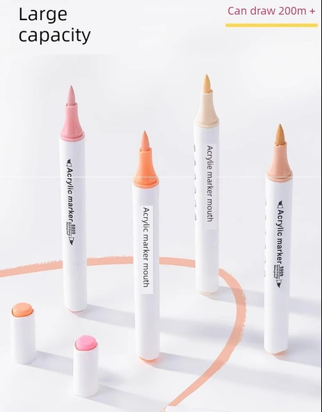 Akrilik Cilt Renkli Kalem Seti - Akrilik Cilt Renk 10 Çamur Kahvesi - 2 Adet - 12