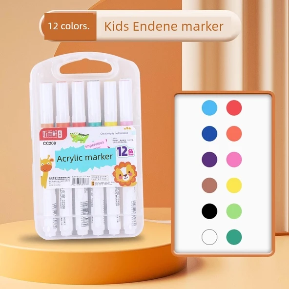 Akrilik Sanat Kalemi - 12 Renkli - Resim 1