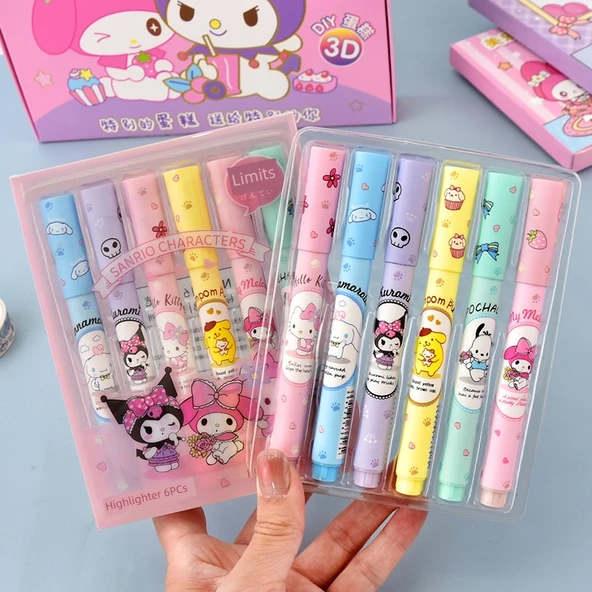 Sevimli Floresan Vurgulayıcı Kalem Seti - 2 Kutuda 12 Adet - 3