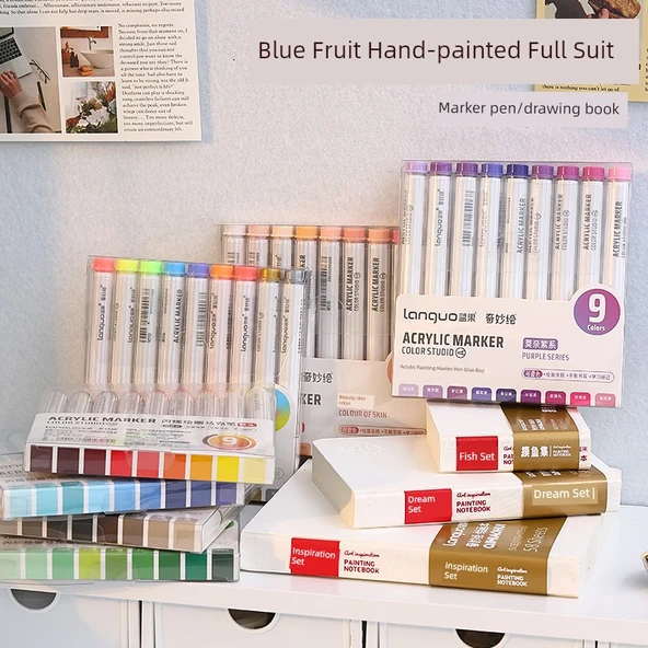 Akrilik Marker Kalemi - Başlangıç Seti 27 Renk + [Balık Bu] - 4