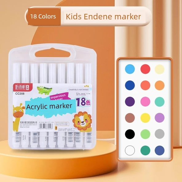 Akrilik Sanat Kalemi - 18 Renkli - 1